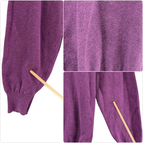 Casa Moda 1/4 Zip Sweater Mens Purple Pima Cotton Knit Pullover Size L - Picture 8 of 8